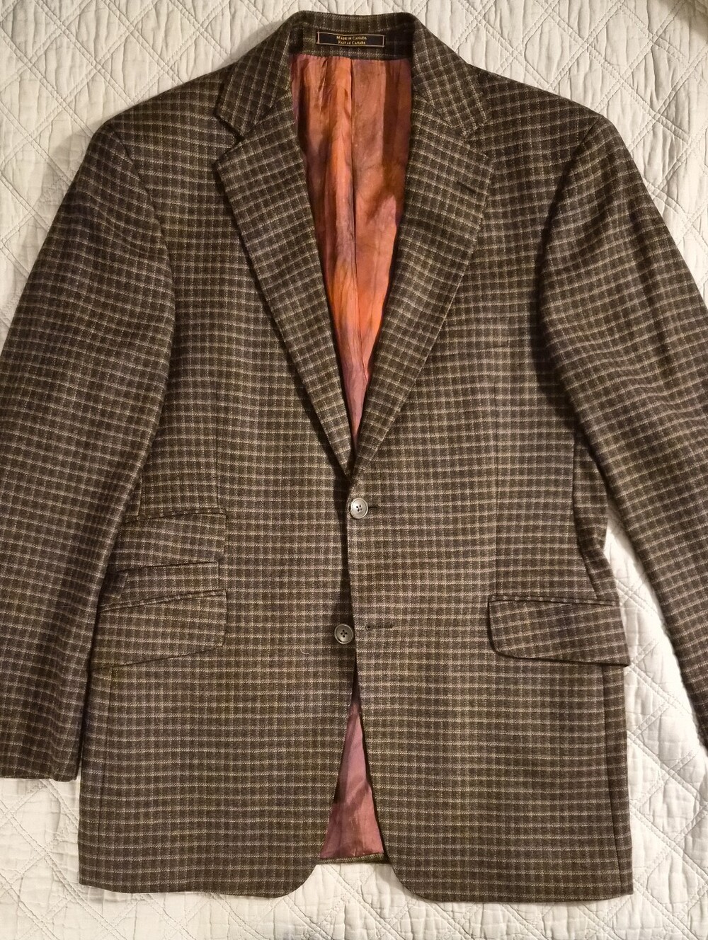 Ben Sherman Wool / Cashmere Brown Check Sportcoat